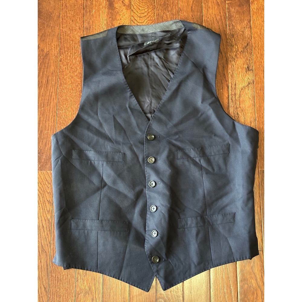 J.Crew Ludlow Suit Vest Navy Blue Loro Piana Super 120s Wool Mens Small 16560